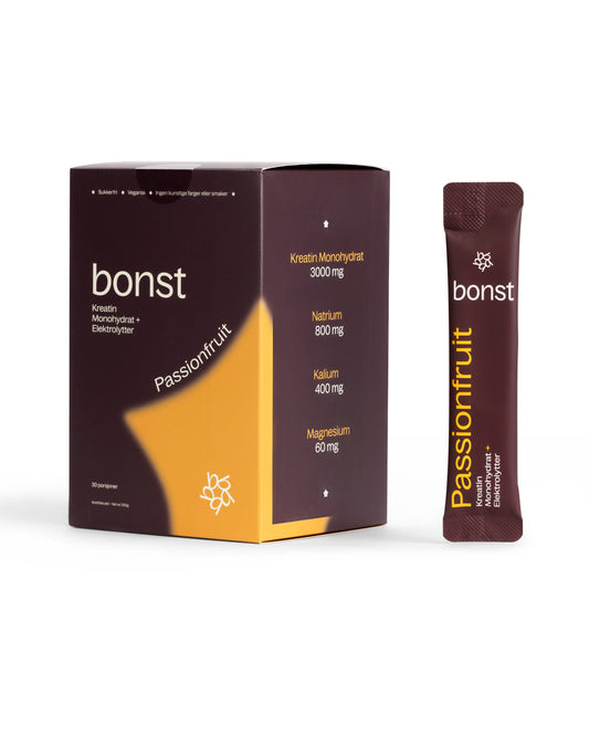 Bonst Kreatin + Elektrolytter Grapefrukt – eske og porsjonspose